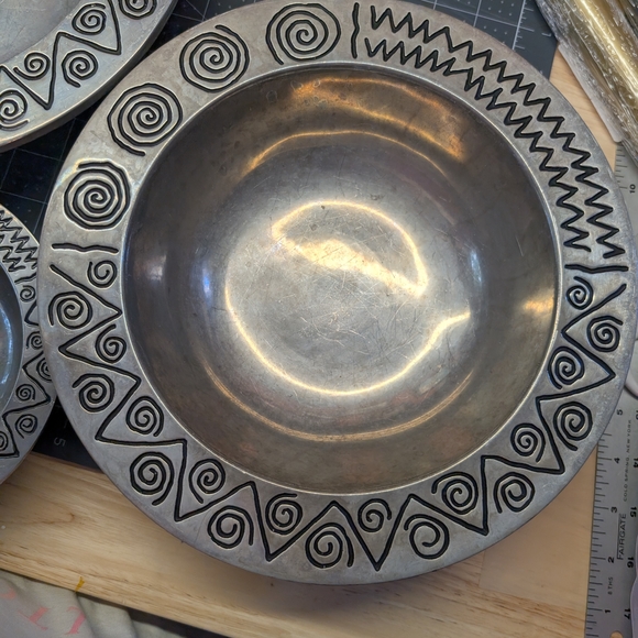 Silver Decorative Bowls with Tribal Patterns - Picture 3 of 7